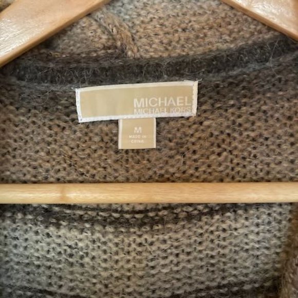 MICHAEL Michael Kors Striped Hooded Poncho Style Cardigan Women's M - Picture 2 of 7
